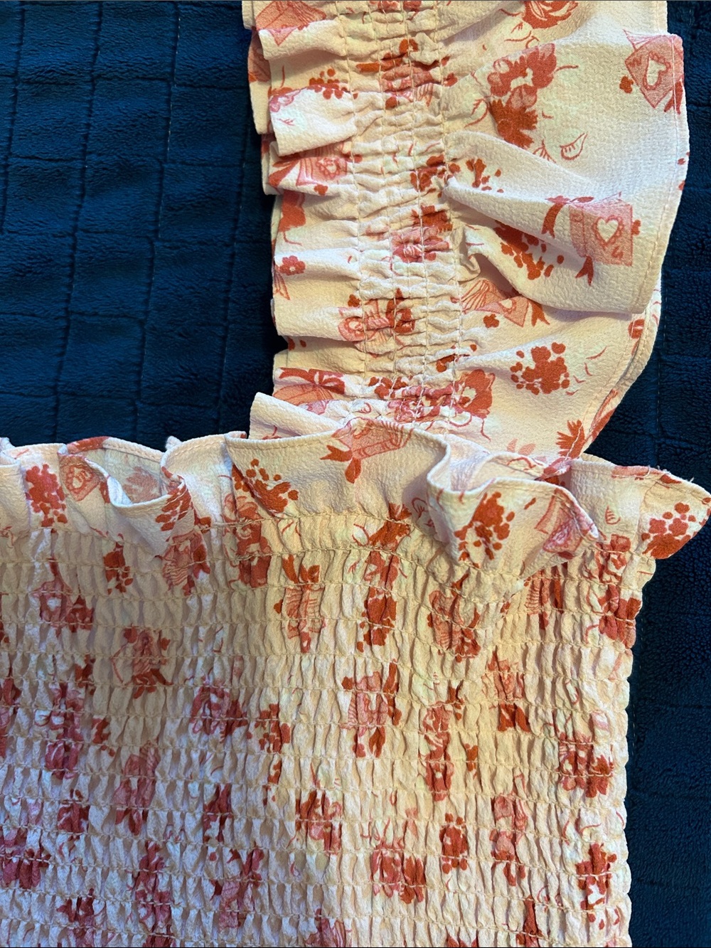 Hill House Pink and Red Floral Smocked Midi Dress - Picture 3 of 6
